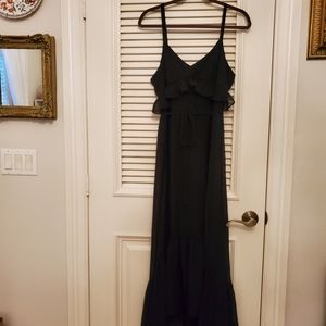 CALVIN KLINE BLACK RUFFLE DRESS